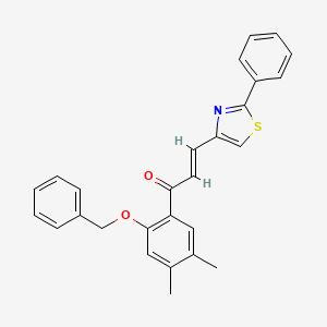 (E)-1-(2-(benzyloxy)-4,5-dimethylphenyl)-3-(2-phenylthiazol-4-yl)prop-2-en-1-one