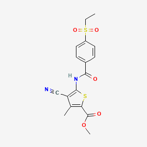 Methyl 4-cyano-5-(4-(ethylsulfonyl)benzamido)-3-methylthiophene-2-carboxylate