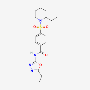 molecular formula C18H24N4O4S B2950990 N-(5-ethyl-1,3,4-oxadiazol-2-yl)-4-[(2-ethylpiperidin-1-yl)sulfonyl]benzamide CAS No. 685837-31-4