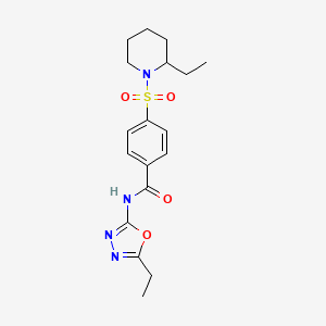 N-(5-ethyl-1,3,4-oxadiazol-2-yl)-4-(2-ethylpiperidin-1-yl)sulfonylbenzamide