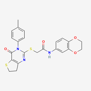 N-(2,3-dihydrobenzo[b][1,4]dioxin-6-yl)-2-((4-oxo-3-(p-tolyl)-3,4,6,7-tetrahydrothieno[3,2-d]pyrimidin-2-yl)thio)acetamide