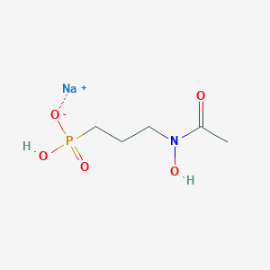 molecular formula C5H11NNaO5P B029510 Sodium;3-[acetyl(hydroxy)amino]propyl-hydroxyphosphinate CAS No. 73226-73-0