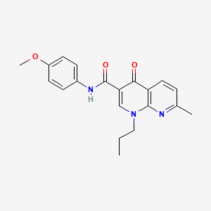 molecular formula C20H21N3O3 B2951000 N-(4-methoxyphenyl)-7-methyl-4-oxo-1-propyl-1,4-dihydro-1,8-naphthyridine-3-carboxamide CAS No. 1251611-70-7
