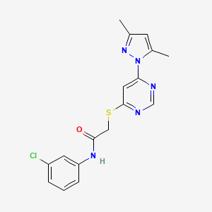 N-(3-chlorophenyl)-2-((6-(3,5-dimethyl-1H-pyrazol-1-yl)pyrimidin-4-yl)thio)acetamide