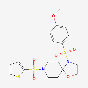 4-((4-Methoxyphenyl)sulfonyl)-8-(thiophen-2-ylsulfonyl)-1-oxa-4,8-diazaspiro[4.5]decane