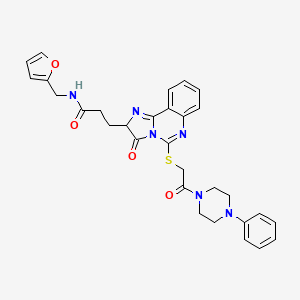 N-[(furan-2-yl)methyl]-3-(3-oxo-5-{[2-oxo-2-(4-phenylpiperazin-1-yl)ethyl]sulfanyl}-2H,3H-imidazo[1,2-c]quinazolin-2-yl)propanamide