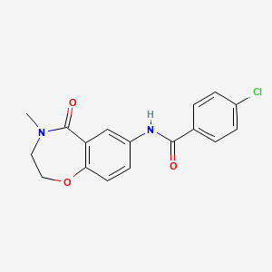 4-chloro-N-(4-methyl-5-oxo-2,3,4,5-tetrahydrobenzo[f][1,4]oxazepin-7-yl)benzamide