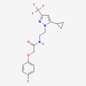 N-(2-(5-cyclopropyl-3-(trifluoromethyl)-1H-pyrazol-1-yl)ethyl)-2-(4-fluorophenoxy)acetamide