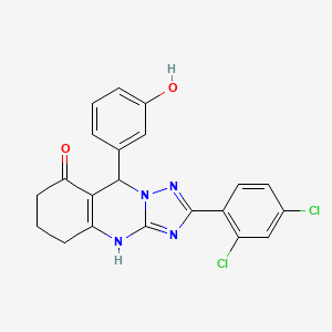 2-(2,4-dichlorophenyl)-9-(3-hydroxyphenyl)-5,6,7,9-tetrahydro-[1,2,4]triazolo[5,1-b]quinazolin-8(4H)-one