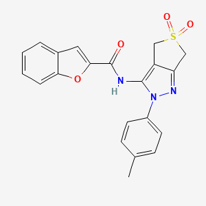 N-(5,5-dioxido-2-(p-tolyl)-4,6-dihydro-2H-thieno[3,4-c]pyrazol-3-yl)benzofuran-2-carboxamide