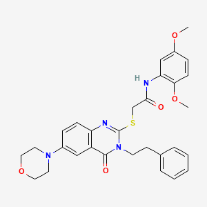 N-(2,5-dimethoxyphenyl)-2-((6-morpholino-4-oxo-3-phenethyl-3,4-dihydroquinazolin-2-yl)thio)acetamide