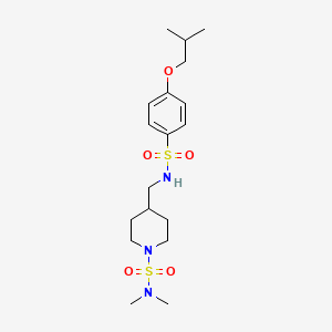molecular formula C18H31N3O5S2 B2951032 4-((4-isobutoxyphenylsulfonamido)methyl)-N,N-dimethylpiperidine-1-sulfonamide CAS No. 2034375-94-3