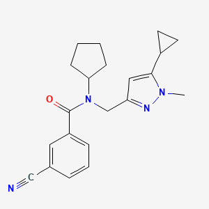 3-cyano-N-cyclopentyl-N-((5-cyclopropyl-1-methyl-1H-pyrazol-3-yl)methyl)benzamide