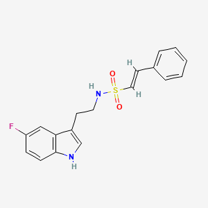 molecular formula C18H17FN2O2S B2951042 (E)-N-[2-(5-fluoro-1H-indol-3-yl)ethyl]-2-phenylethenesulfonamide CAS No. 1390822-42-0