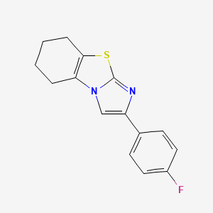 molecular formula C15H13FN2S B2951043 2-(4-Fluorophenyl)-5,6,7,8-tetrahydroimidazo[2,1-b][1,3]benzothiazole CAS No. 224033-54-9