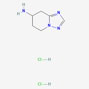 molecular formula C6H12Cl2N4 B2951044 5,6,7,8-Tetrahydro-[1,2,4]triazolo[1,5-a]pyridin-7-amine;dihydrochloride CAS No. 2375268-03-2