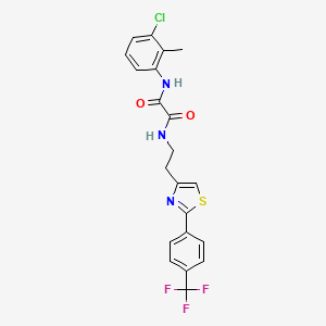 molecular formula C21H17ClF3N3O2S B2951051 N1-(3-chloro-2-methylphenyl)-N2-(2-(2-(4-(trifluoromethyl)phenyl)thiazol-4-yl)ethyl)oxalamide CAS No. 896367-94-5