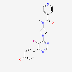 molecular formula C21H20FN5O2 B2951061 N-[1-[5-Fluoro-6-(4-methoxyphenyl)pyrimidin-4-yl]azetidin-3-yl]-N-methylpyridine-4-carboxamide CAS No. 2380183-44-6