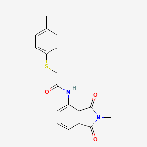 molecular formula C18H16N2O3S B2951067 N-(2-methyl-1,3-dioxoisoindolin-4-yl)-2-(p-tolylthio)acetamide CAS No. 895457-49-5