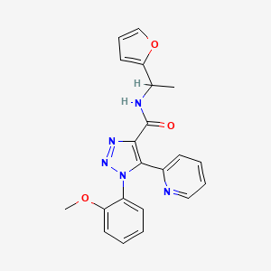 molecular formula C21H19N5O3 B2951068 N-[1-(furan-2-yl)ethyl]-1-(2-methoxyphenyl)-5-(pyridin-2-yl)-1H-1,2,3-triazole-4-carboxamide CAS No. 1396855-06-3