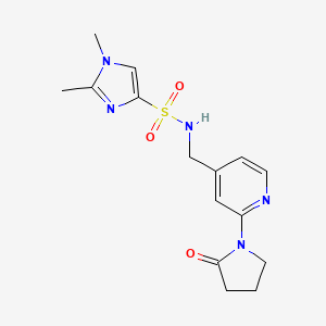 1,2-dimethyl-N-((2-(2-oxopyrrolidin-1-yl)pyridin-4-yl)methyl)-1H-imidazole-4-sulfonamide