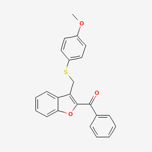molecular formula C23H18O3S B2951079 (3-{[(4-Methoxyphenyl)sulfanyl]methyl}-1-benzofuran-2-yl)(phenyl)methanone CAS No. 338424-56-9