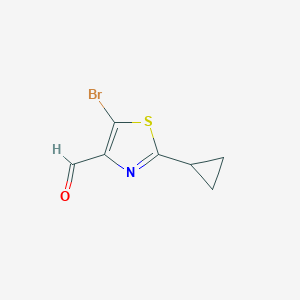 molecular formula C7H6BrNOS B2951101 5-Bromo-2-cyclopropyl-1,3-thiazole-4-carbaldehyde CAS No. 2375262-56-7