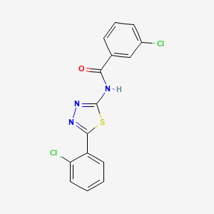 molecular formula C15H9Cl2N3OS B2951102 3-chloro-N-[5-(2-chlorophenyl)-1,3,4-thiadiazol-2-yl]benzamide CAS No. 392241-65-5