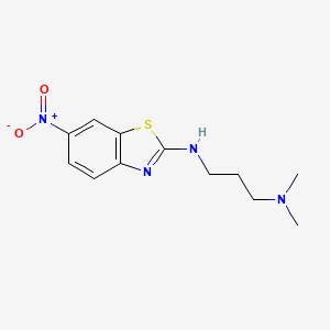 molecular formula C12H16N4O2S B2951109 N1,N1-dimethyl-N3-(6-nitrobenzo[d]thiazol-2-yl)propane-1,3-diamine CAS No. 1421475-87-7