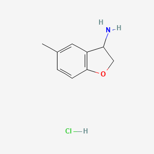 molecular formula C9H12ClNO B2951111 5-Methyl-2,3-dihydro-1-benzofuran-3-amine hydrochloride CAS No. 669-44-3