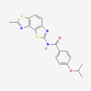 molecular formula C19H17N3O2S2 B2951112 4-isopropoxy-N-(7-methylbenzo[1,2-d:3,4-d']bis(thiazole)-2-yl)benzamide CAS No. 361170-94-7