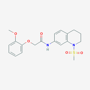 molecular formula C19H22N2O5S B2951113 N-(1-methanesulfonyl-1,2,3,4-tetrahydroquinolin-7-yl)-2-(2-methoxyphenoxy)acetamide CAS No. 946299-19-0