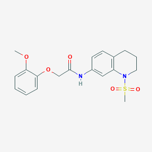 molecular formula C19H22N2O5S B2951113 2-(2-methoxyphenoxy)-N-(1-methylsulfonyl-3,4-dihydro-2H-quinolin-7-yl)acetamide CAS No. 946299-19-0