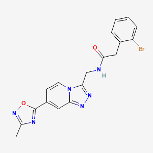 2-(2-bromophenyl)-N-((7-(3-methyl-1,2,4-oxadiazol-5-yl)-[1,2,4]triazolo[4,3-a]pyridin-3-yl)methyl)acetamide