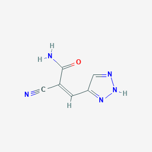 molecular formula C6H5N5O B2951120 (Z)-2-Cyano-3-(2H-triazol-4-yl)prop-2-enamide CAS No. 2249691-66-3