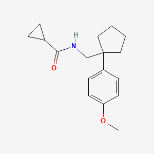 N-((1-(4-methoxyphenyl)cyclopentyl)methyl)cyclopropanecarboxamide