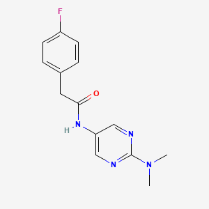 molecular formula C14H15FN4O B2951122 N-(2-(dimethylamino)pyrimidin-5-yl)-2-(4-fluorophenyl)acetamide CAS No. 1396877-82-9