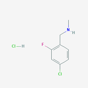 molecular formula C8H10Cl2FN B2951126 1-(4-Chloro-2-fluorophenyl)-N-methylmethanamine;hydrochloride CAS No. 2490403-86-4