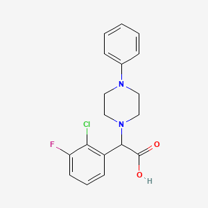 molecular formula C18H18ClFN2O2 B2951130 2-(2-Chloro-3-fluorophenyl)-2-(4-phenylpiperazin-1-yl)acetic acid CAS No. 1439904-07-0