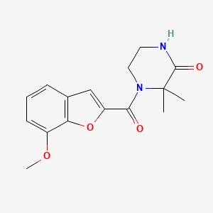 molecular formula C16H18N2O4 B2951131 4-(7-Methoxybenzofuran-2-carbonyl)-3,3-dimethylpiperazin-2-one CAS No. 941958-42-5