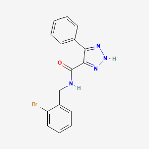 molecular formula C16H13BrN4O B2951132 N-(2-bromobenzyl)-4-phenyl-1H-1,2,3-triazole-5-carboxamide CAS No. 1795491-96-1