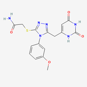 molecular formula C16H16N6O4S B2951133 2-((5-((2,6-dioxo-1,2,3,6-tetrahydropyrimidin-4-yl)methyl)-4-(3-methoxyphenyl)-4H-1,2,4-triazol-3-yl)thio)acetamide CAS No. 852048-85-2