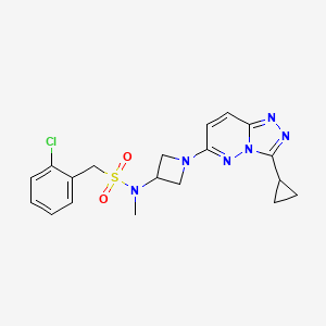 molecular formula C19H21ClN6O2S B2951137 1-(2-chlorophenyl)-N-(1-(3-cyclopropyl-[1,2,4]triazolo[4,3-b]pyridazin-6-yl)azetidin-3-yl)-N-methylmethanesulfonamide CAS No. 2309342-49-0