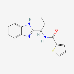 molecular formula C16H17N3OS B2951172 N-[1-(1H-benzimidazol-2-yl)-2-methylpropyl]thiophene-2-carboxamide CAS No. 877784-82-2
