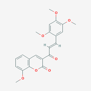 molecular formula C22H20O7 B2951181 8-methoxy-3-[(2E)-3-(2,4,5-trimethoxyphenyl)prop-2-enoyl]-2H-chromen-2-one CAS No. 690213-88-8
