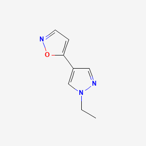 molecular formula C8H9N3O B2951185 5-(1-Ethyl-1H-pyrazol-4-yl)isoxazole CAS No. 1174879-25-4