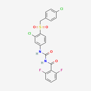 molecular formula C21H14Cl2F2N2O4S B2951189 N-[[3-chloro-4-[(4-chlorophenyl)methylsulfonyl]phenyl]carbamoyl]-2,6-difluorobenzamide CAS No. 685114-18-5