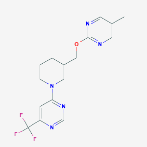 4-[3-[(5-Methylpyrimidin-2-yl)oxymethyl]piperidin-1-yl]-6-(trifluoromethyl)pyrimidine