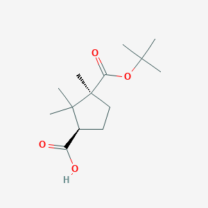 (1R,3S)-2,2,3-Trimethyl-3-[(2-methylpropan-2-yl)oxycarbonyl]cyclopentane-1-carboxylic acid