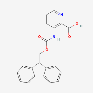 molecular formula C21H16N2O4 B2951195 3-(9H-Fluoren-9-ylmethoxycarbonylamino)-pyridine-2-carboxylic acid CAS No. 1567020-33-0